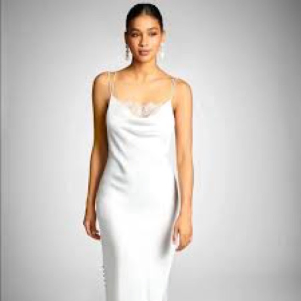 NWT Sachin & Babi Dylan Ivory Satin Lace Midi Dress‎ Bridal Cocktail - 14 - Picture 7 of 11